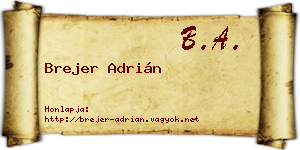 Brejer Adrián névjegykártya